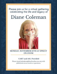 Flyer for the virtual gathering